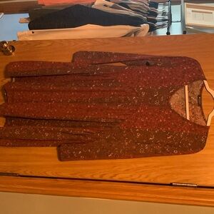 Rust and brown babydoll dress